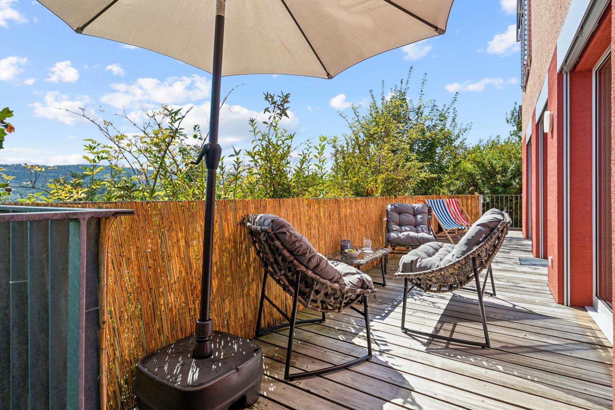 Business I Family Apartment I 1-4 Personen - Aare Blick, Nahe Altstadt I Beamer - 99" Leinwand I Terrassen Lounge Und Parkplatz Brugg  Zewnętrze zdjęcie